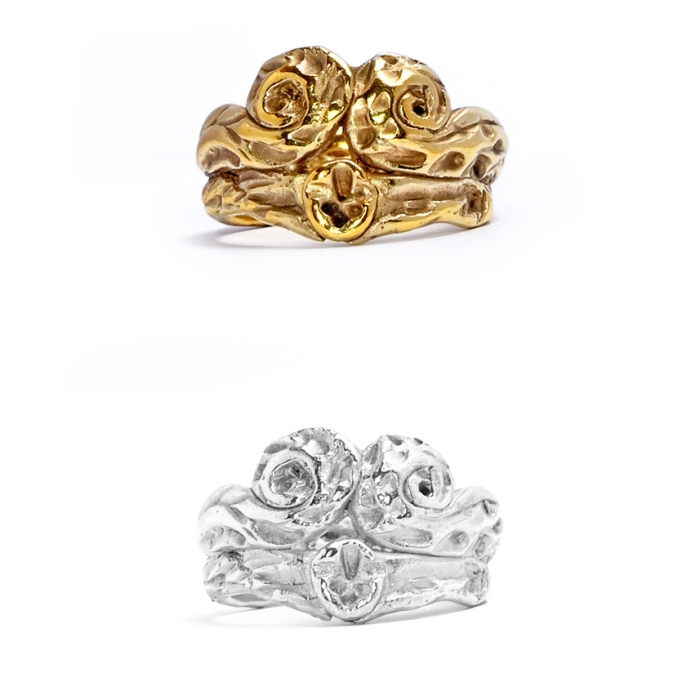 Elemente Ring vergoldet von oben